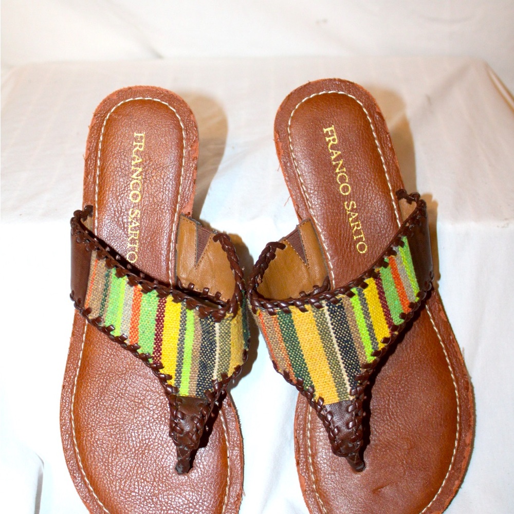 Franco Sarto Boho Serape Striped Women’s Sandal size 9 M